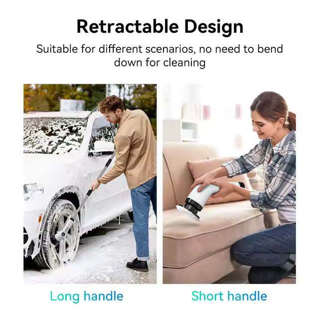 HomeGlow Power Scrubber: Cordless, Waterproof, Multi-Head Cleaning System