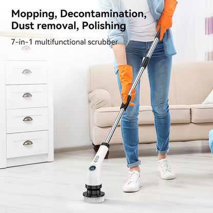 HomeGlow Power Scrubber: Cordless, Waterproof, Multi-Head Cleaning System